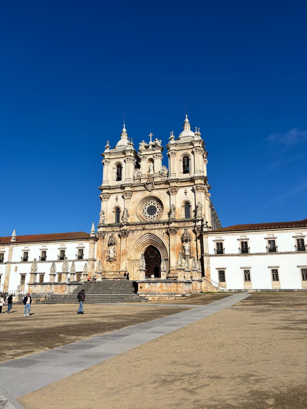 The church front of Alcobaca monastery seen from the square