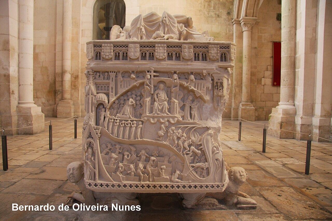 Carved detail on the royal tombs at Alcobaca monastery