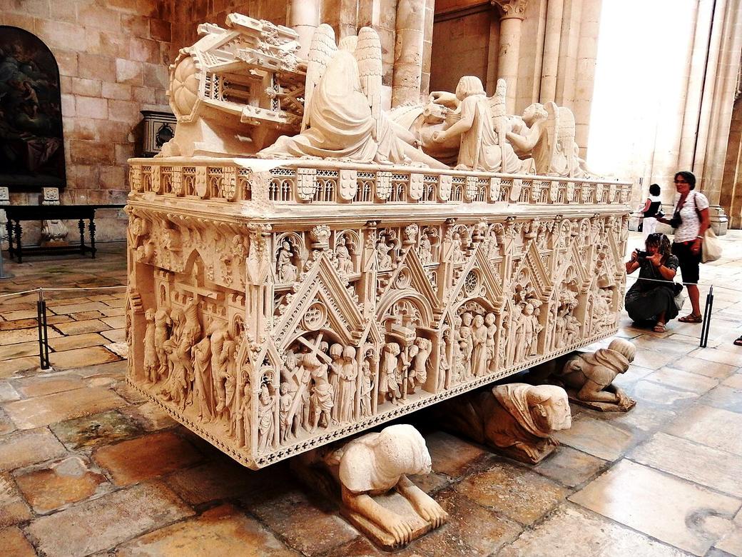 The tomb of Ines de Castro at Alcobaca monastery, Portugal