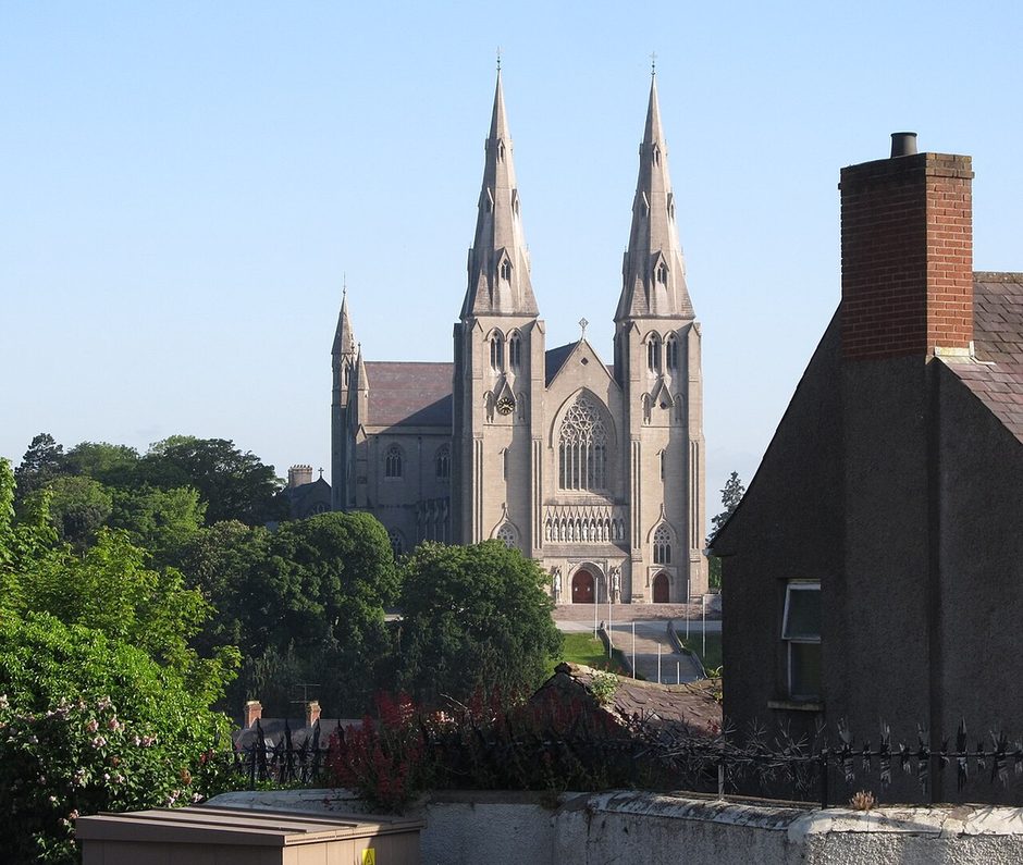 The spires of St Patrick's Catholic Cathedral, Armagh