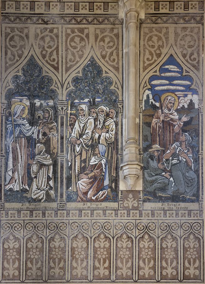 A gold mosaic of St Brigid in the chancel of St Patrick's Catholic Cathedral, Armagh