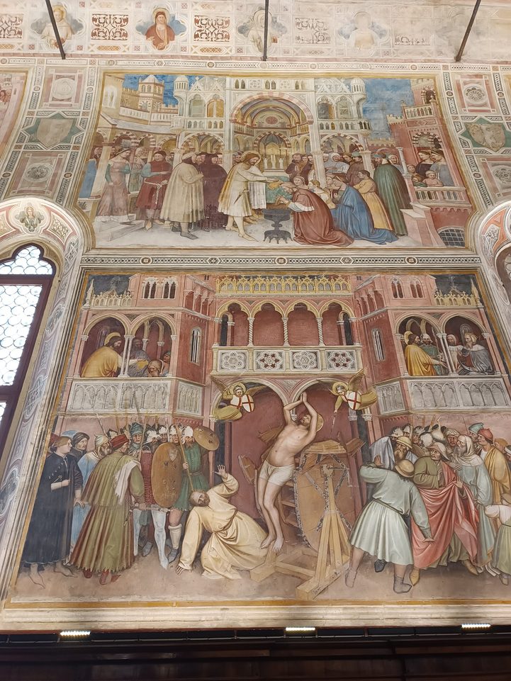Frescoes by Altichiero covering the walls of the Oratory of St George in Padua