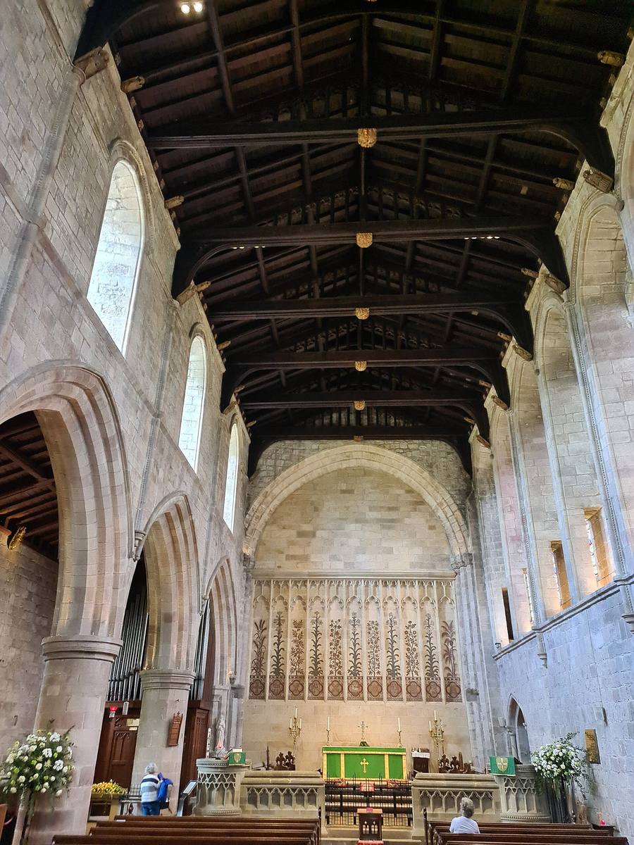 The interior of the Priory Church at Bolton Abbey, the surviving nave of the medieval priory