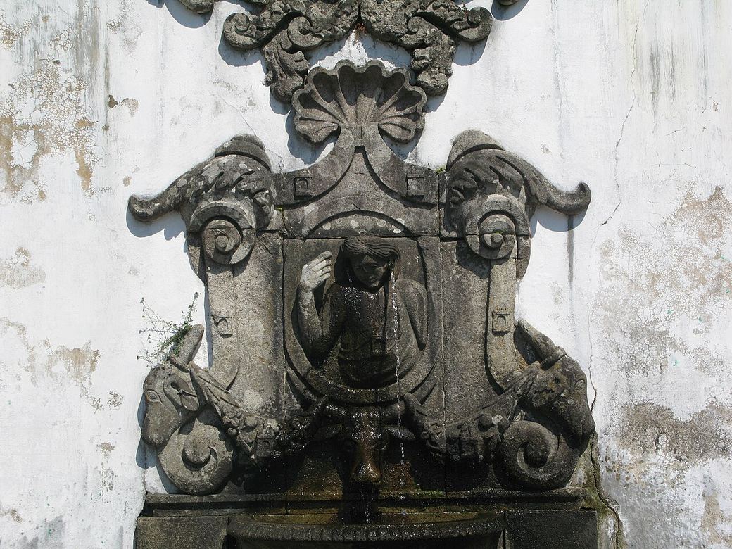 Detail of a sense fountain on the stairway at Bom Jesus do Monte, Braga