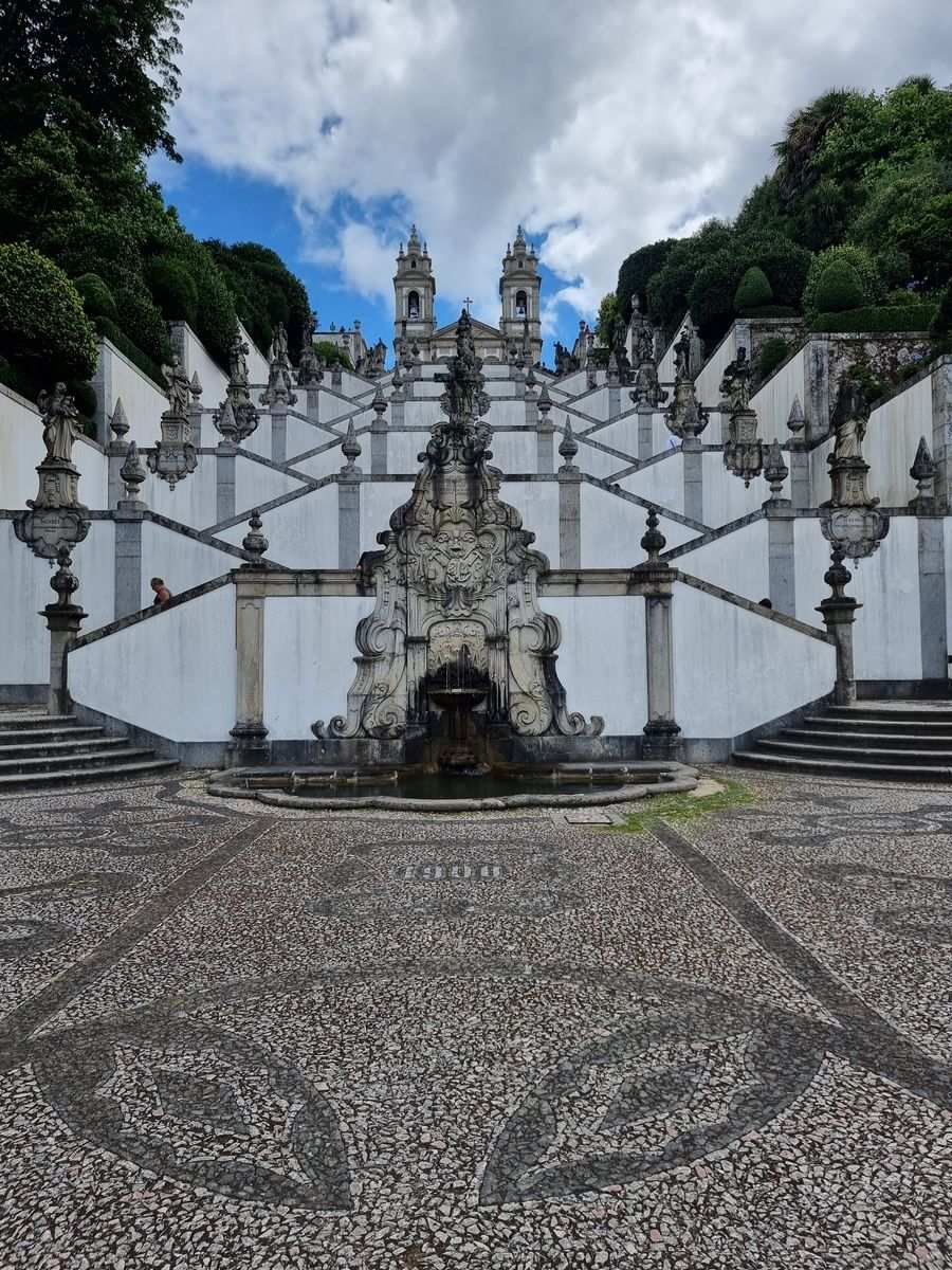 The zigzag Baroque staircase leading up to the church at Bom Jesus do Monte, Braga