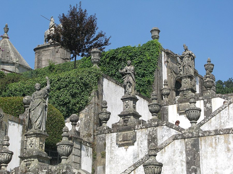 The upper stairway of the Three Virtues at Bom Jesus do Monte, Braga