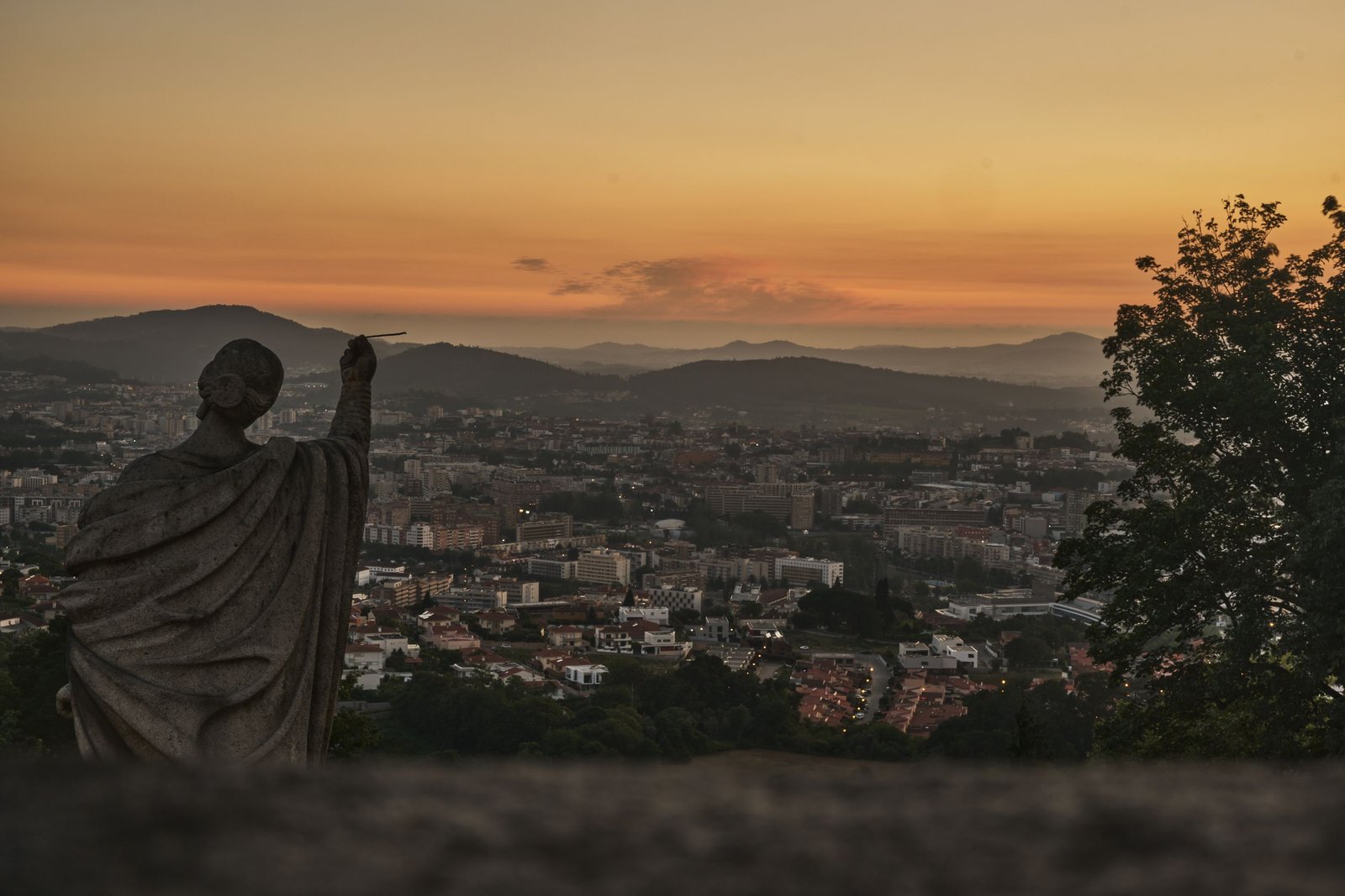 The view from the terrace at Bom Jesus do Monte over Braga