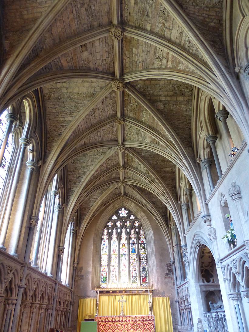 The Elder Lady Chapel at Bristol Cathedral with slender Purbeck shafts and lancet windows