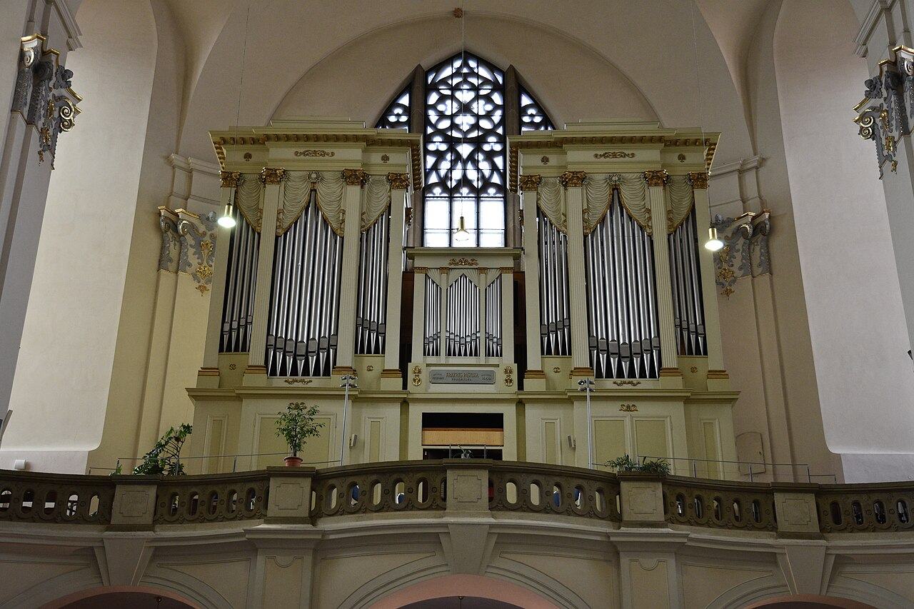 The organ loft at the west end of Brno cathedral