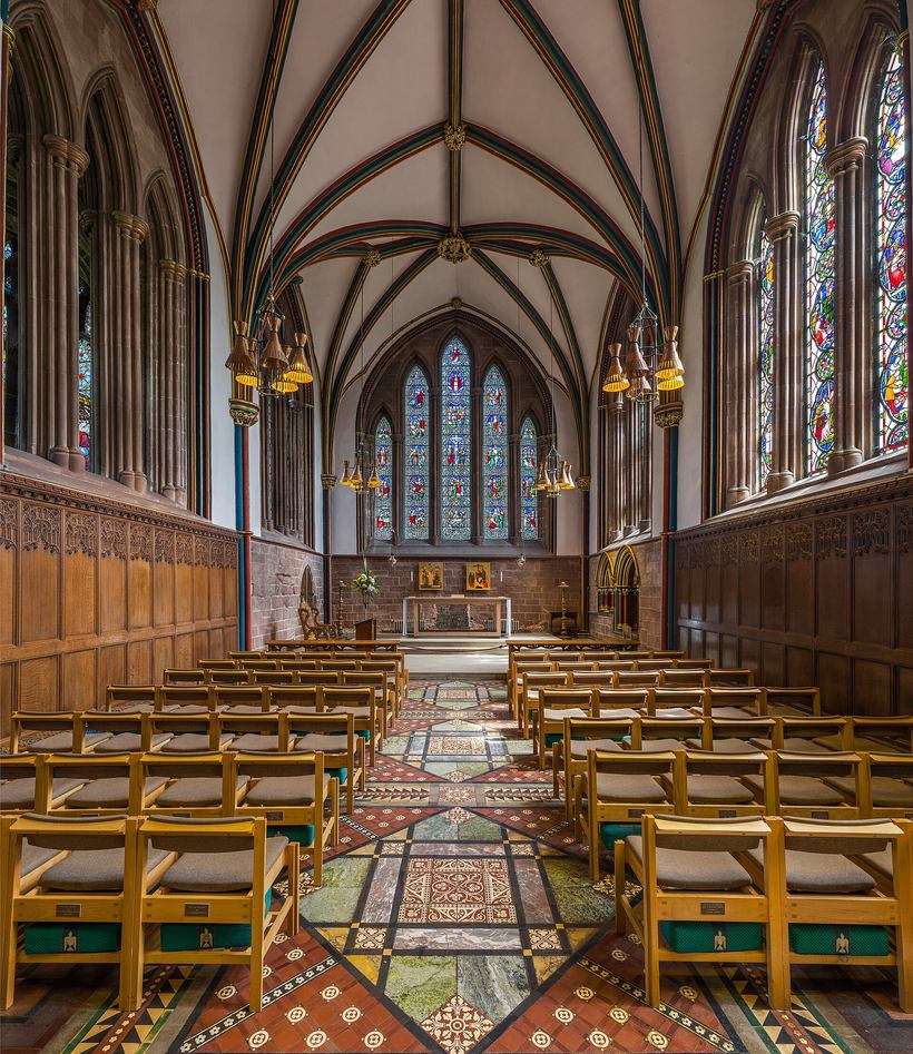 The Lady Chapel of Chester Cathedral with its painted vault and east window