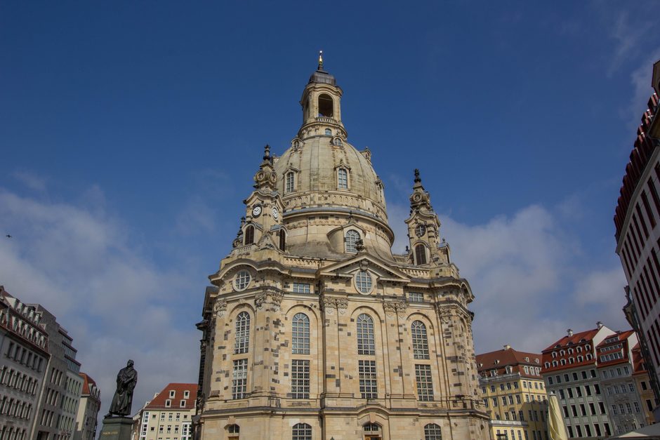 The sandstone dome of the Frauenkirche in Dresden