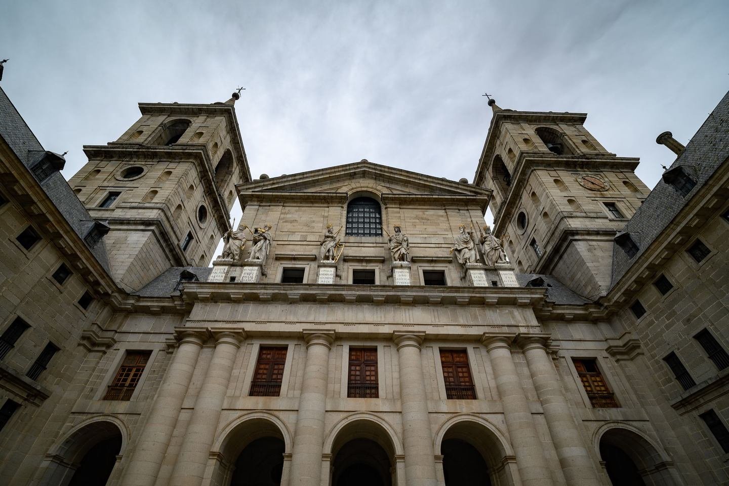 The Patio de los Reyes courtyard in front of the basilica at El Escorial