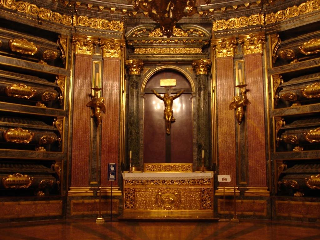 The marble and gilded bronze Royal Pantheon of the Kings at El Escorial