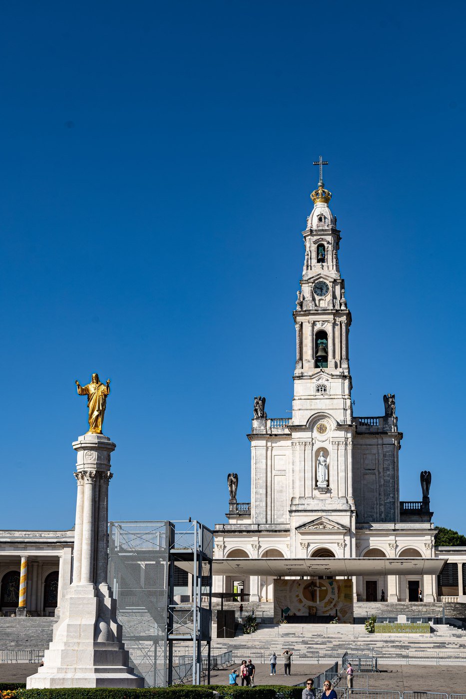 The monument column on the esplanade at the Sanctuary of Fatima