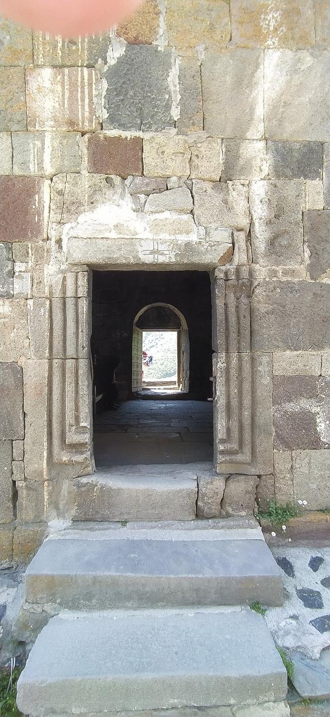 The doorway through the bell tower at Gergeti Trinity Church