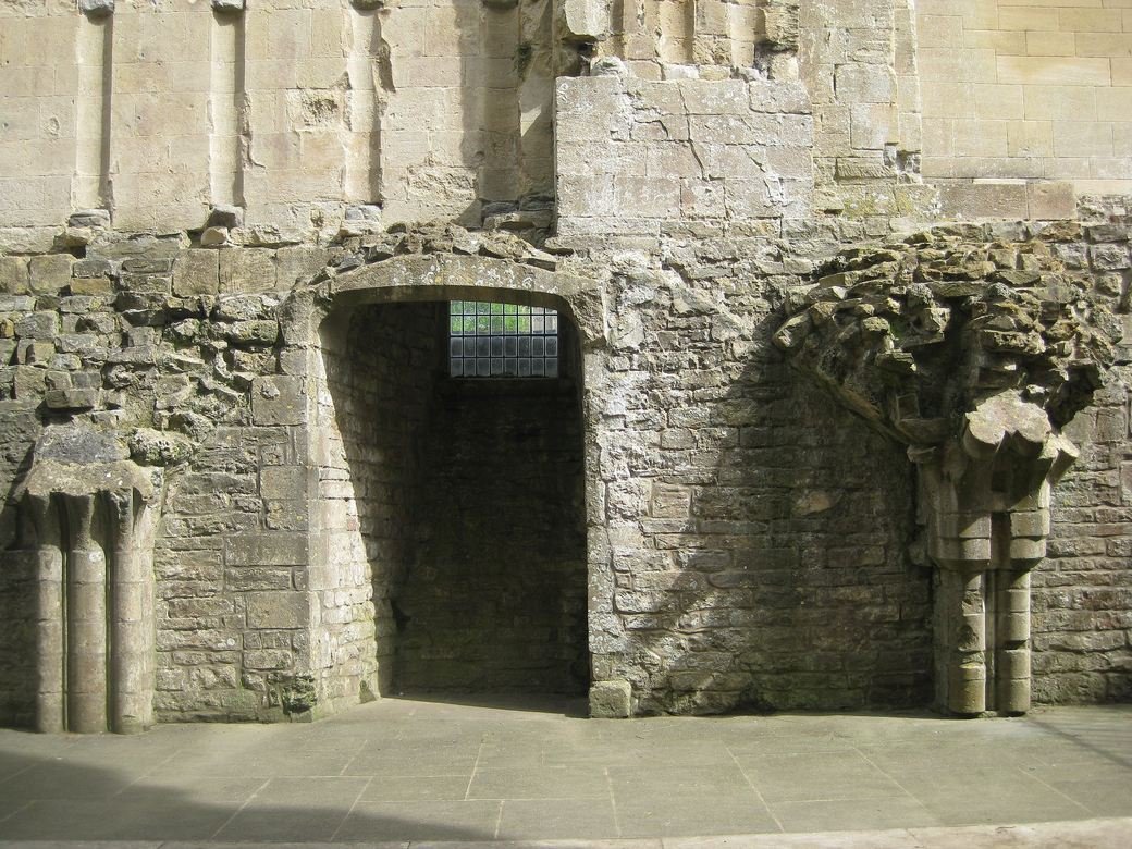 The crypt beneath the Lady Chapel at Glastonbury Abbey
