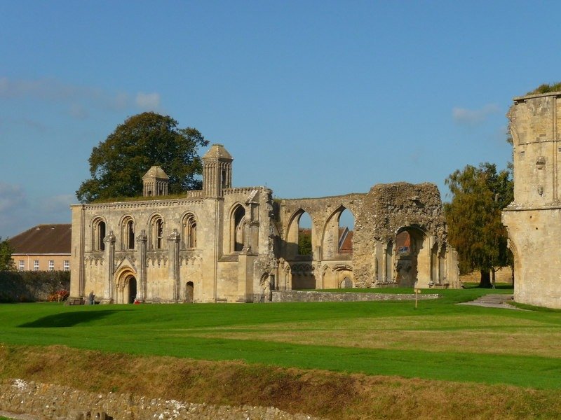 The Lady Chapel at Glastonbury Abbey with its carved doorways