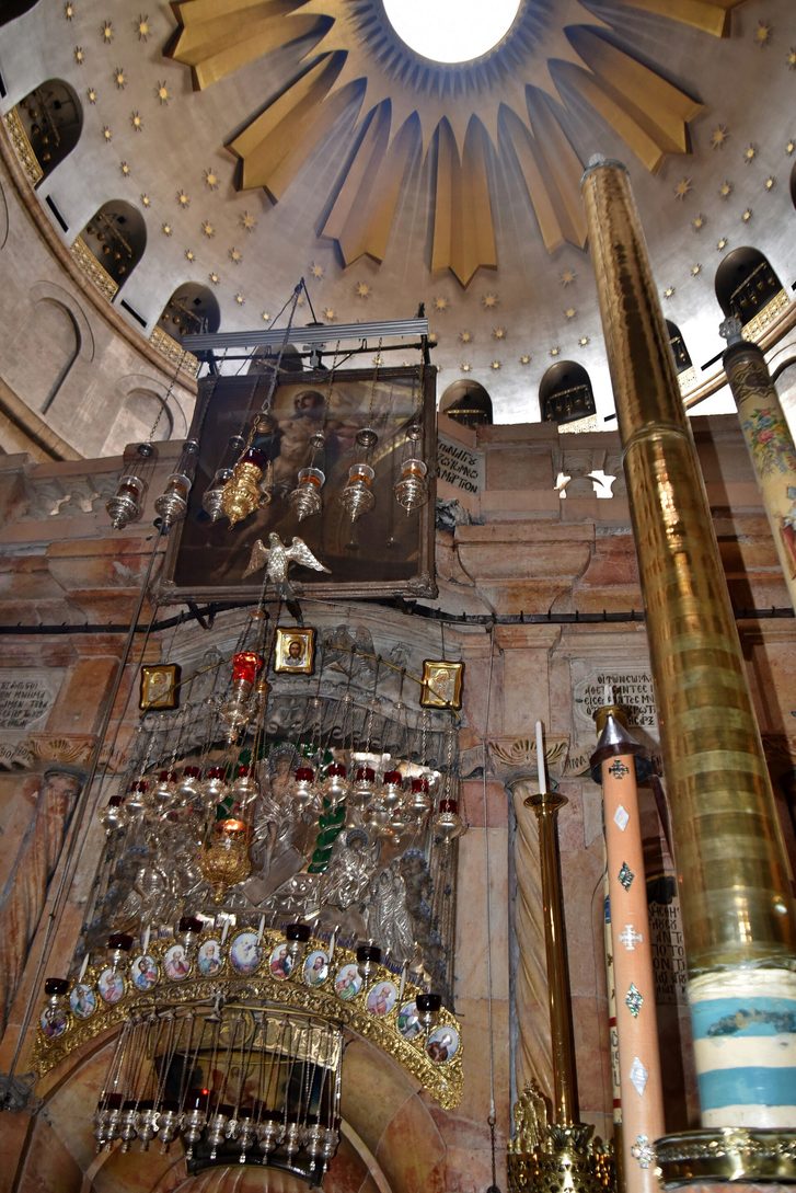 The Aedicule, the shrine over the Tomb of Christ, under the rotunda of the Church of the Holy Sepulchre