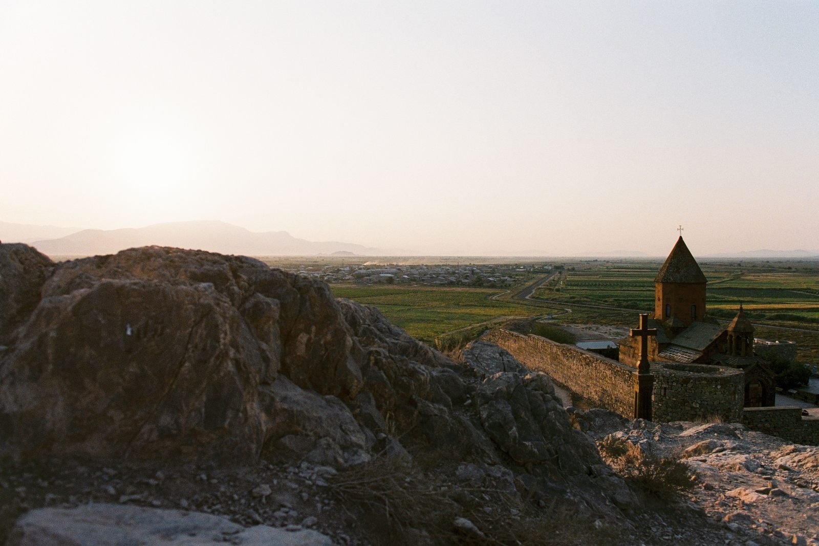 Khor Virap monastery in the Ararat plain at first light