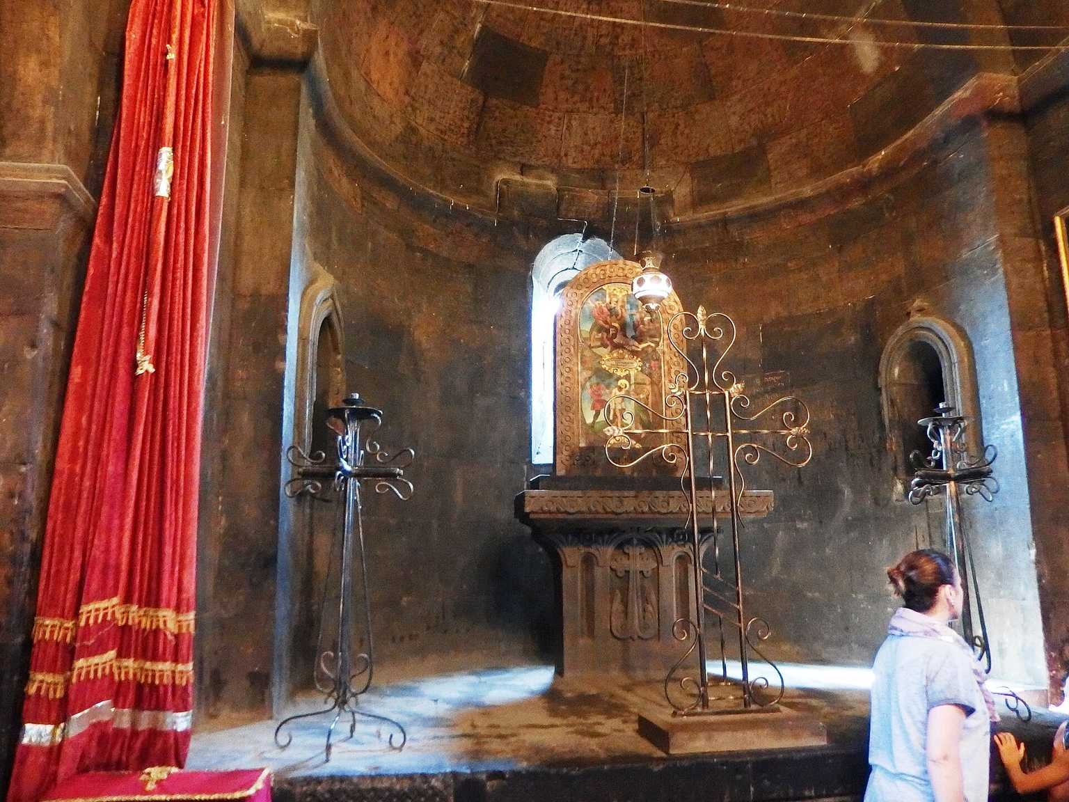 The interior of the Church of the Holy Mother of God at Khor Virap