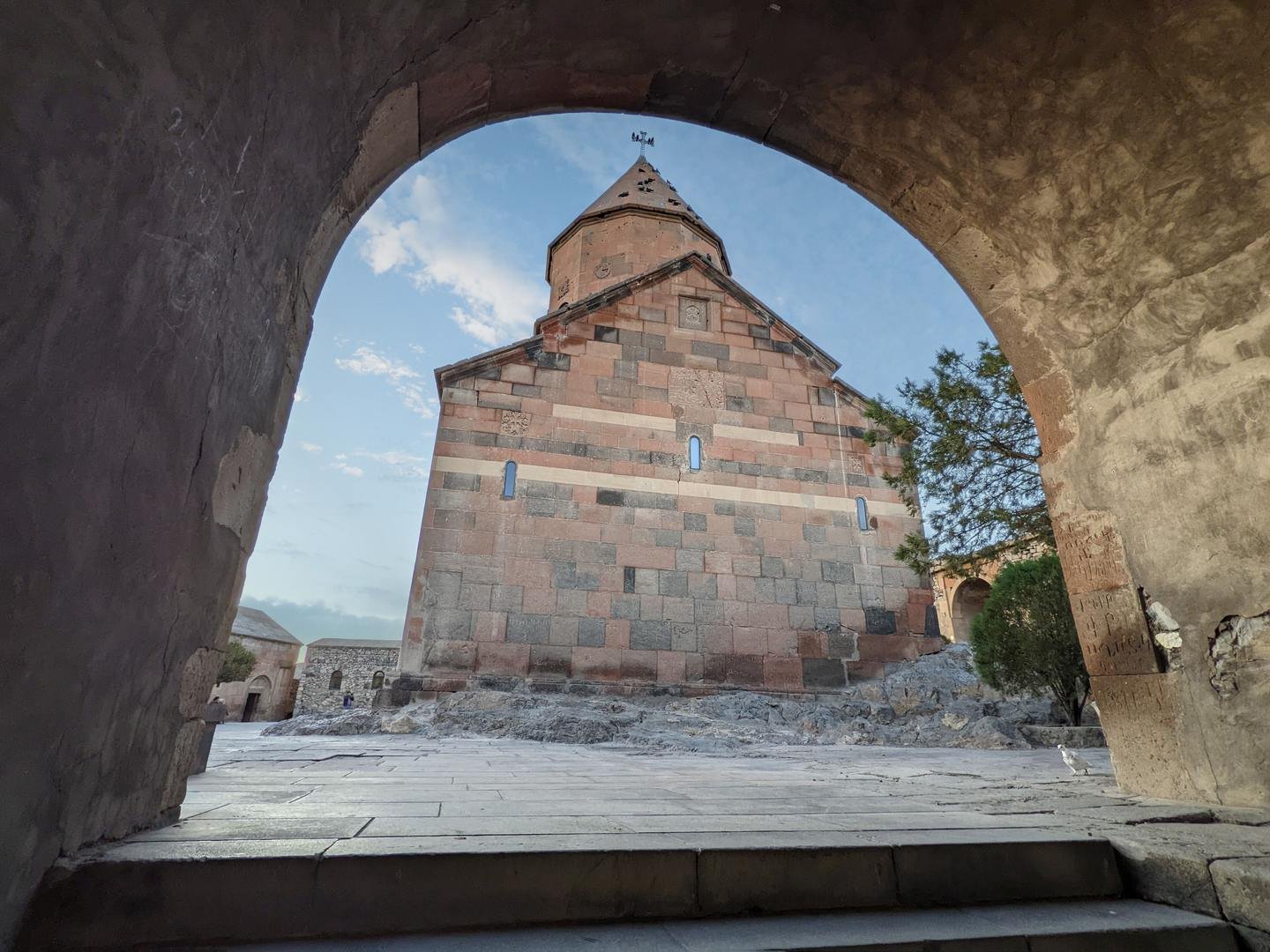 The church of the Holy Mother of God at Khor Virap seen through the gate arch