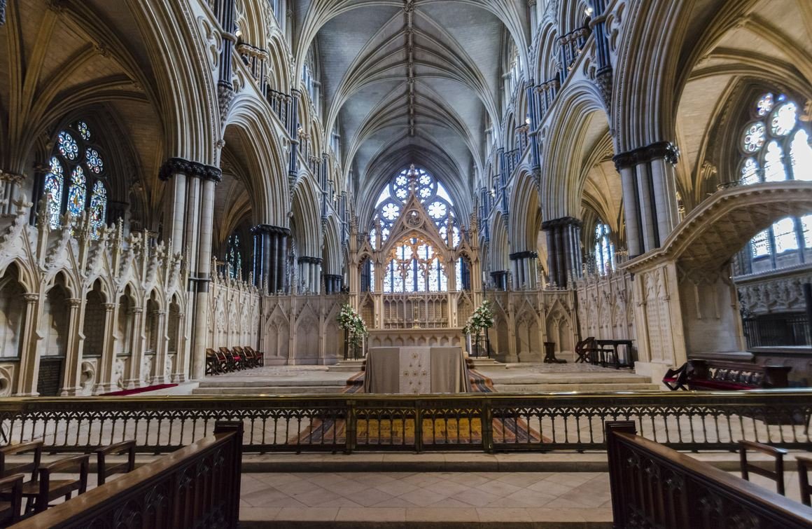 The high altar and sanctuary of Lincoln Cathedral