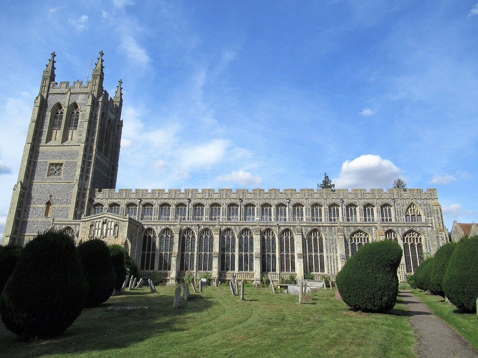 Long Melford church above the village green