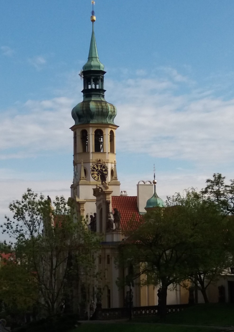 The clock tower of the Loreta, Prague