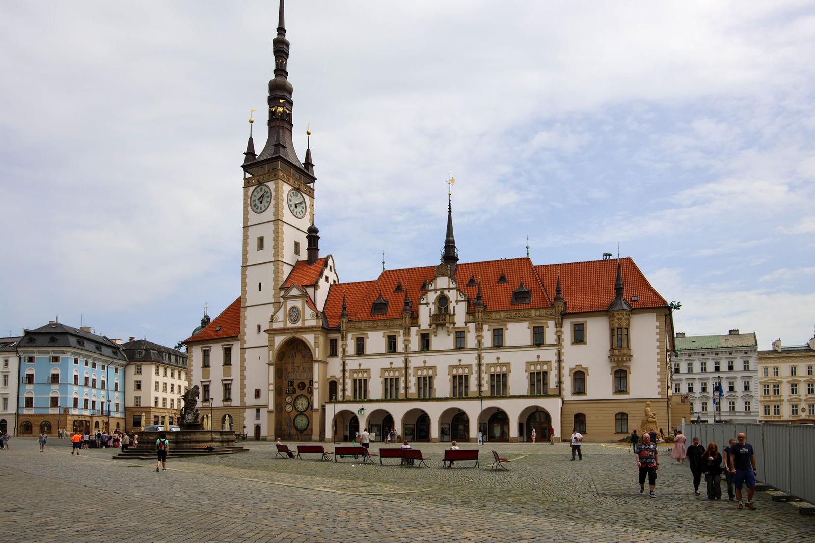 Olomouc town hall with its clock tower on the main square