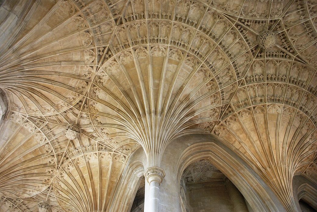 The fan vault of the New Building at the east end of Peterborough Cathedral
