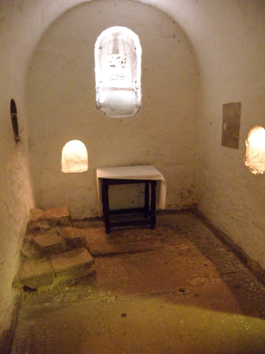 The small stone-vaulted Saxon crypt under Ripon Cathedral