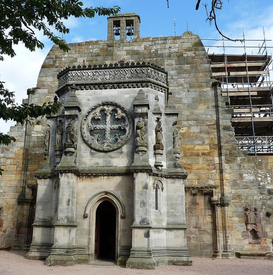 The Victorian baptistery at the west end of Rosslyn Chapel