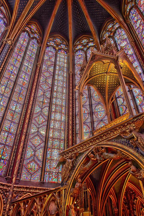 The gilded wooden canopy of the tribune of the relics in the Sainte-Chapelle