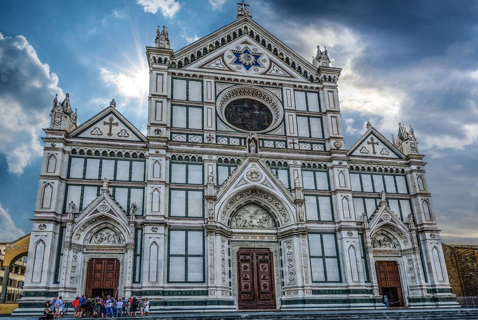 The marble facade of Santa Croce in Florence