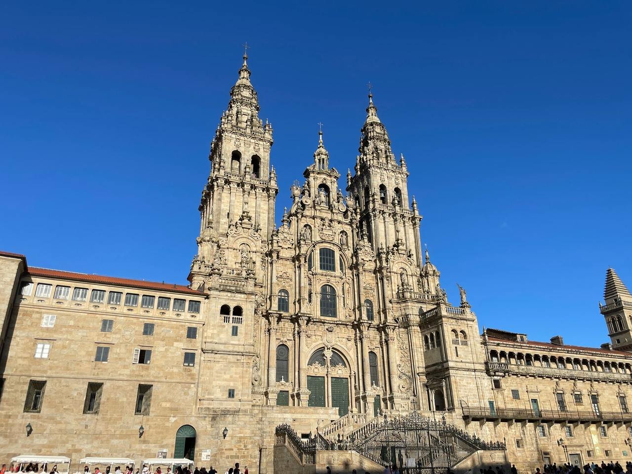 The Baroque Obradoiro facade of Santiago de Compostela Cathedral