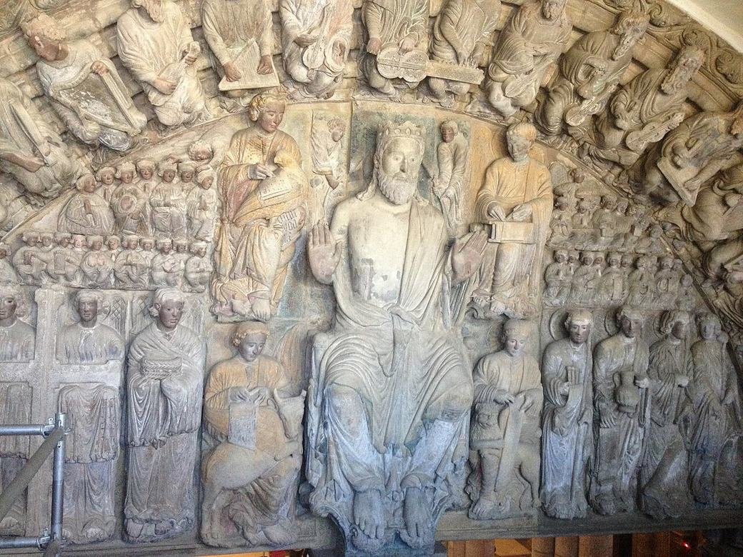 Christ in majesty in the tympanum of the Portico of Glory, Santiago de Compostela Cathedral