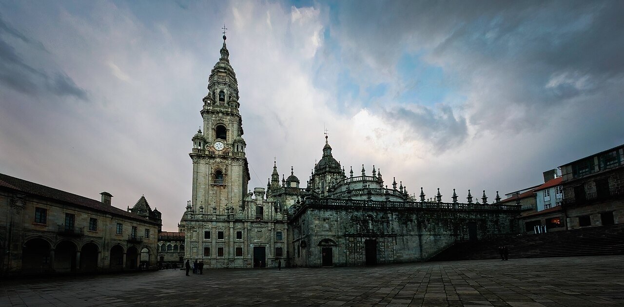The Quintana side of Santiago de Compostela Cathedral with the Holy Door