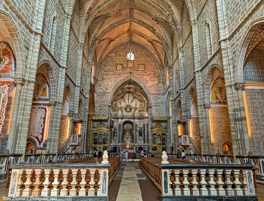 Inside the Church of St Francis, Evora, looking towards the high altar