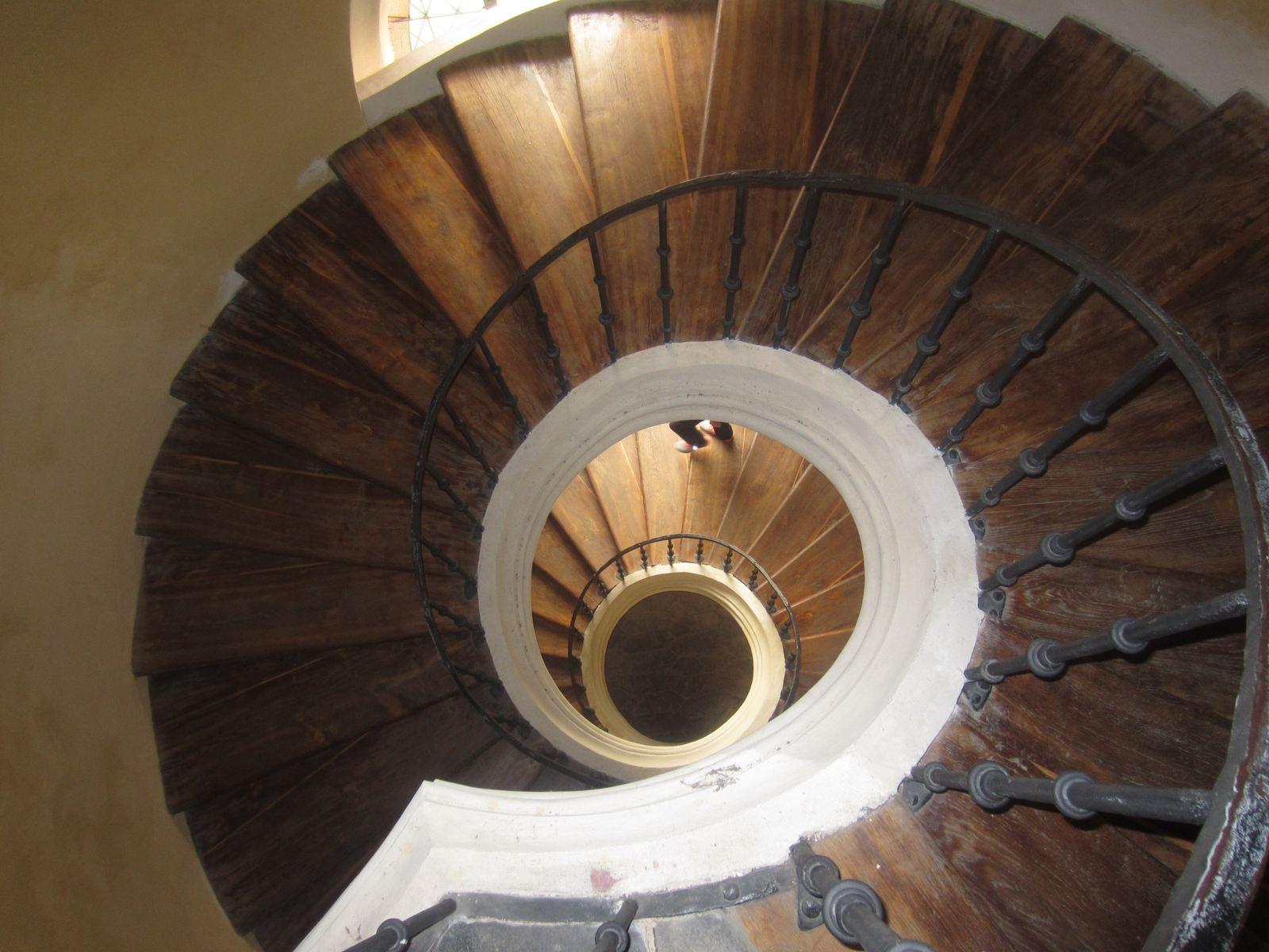 One of the self-supporting spiral staircases at Sedlec cathedral