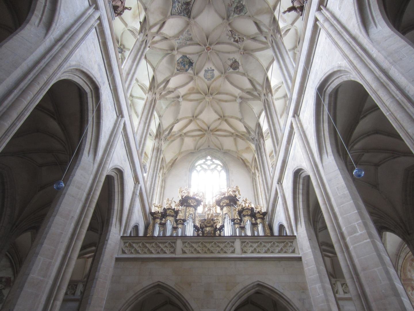 The galleries and triforium inside St Barbara's Church, Kutna Hora