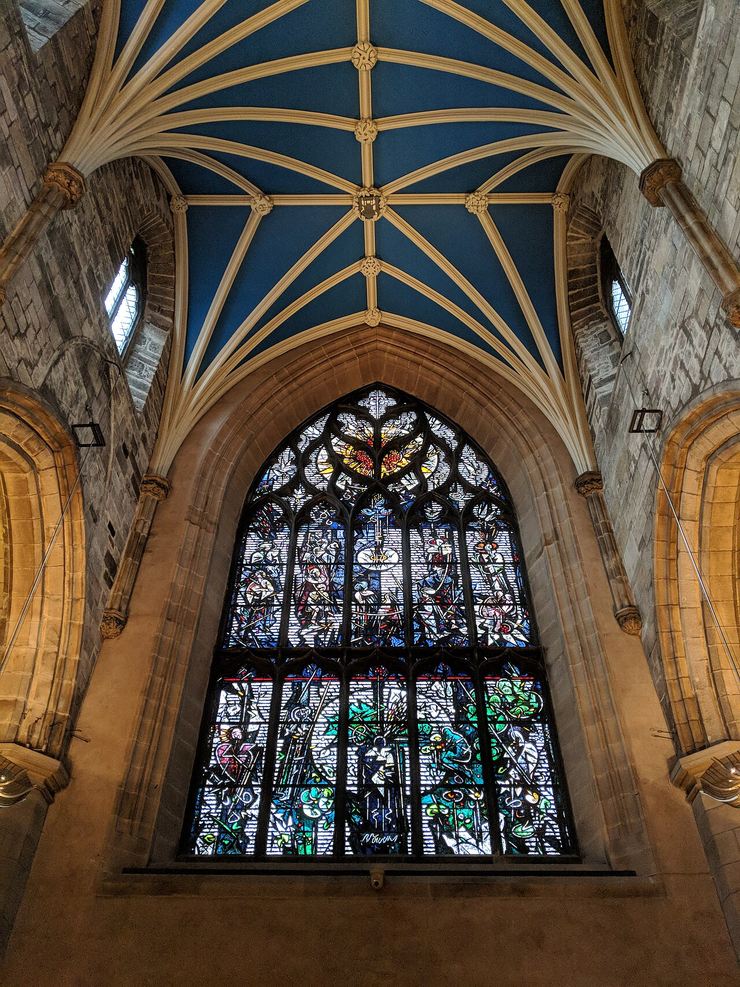 The Robert Burns memorial window at the west end of St Giles' Cathedral