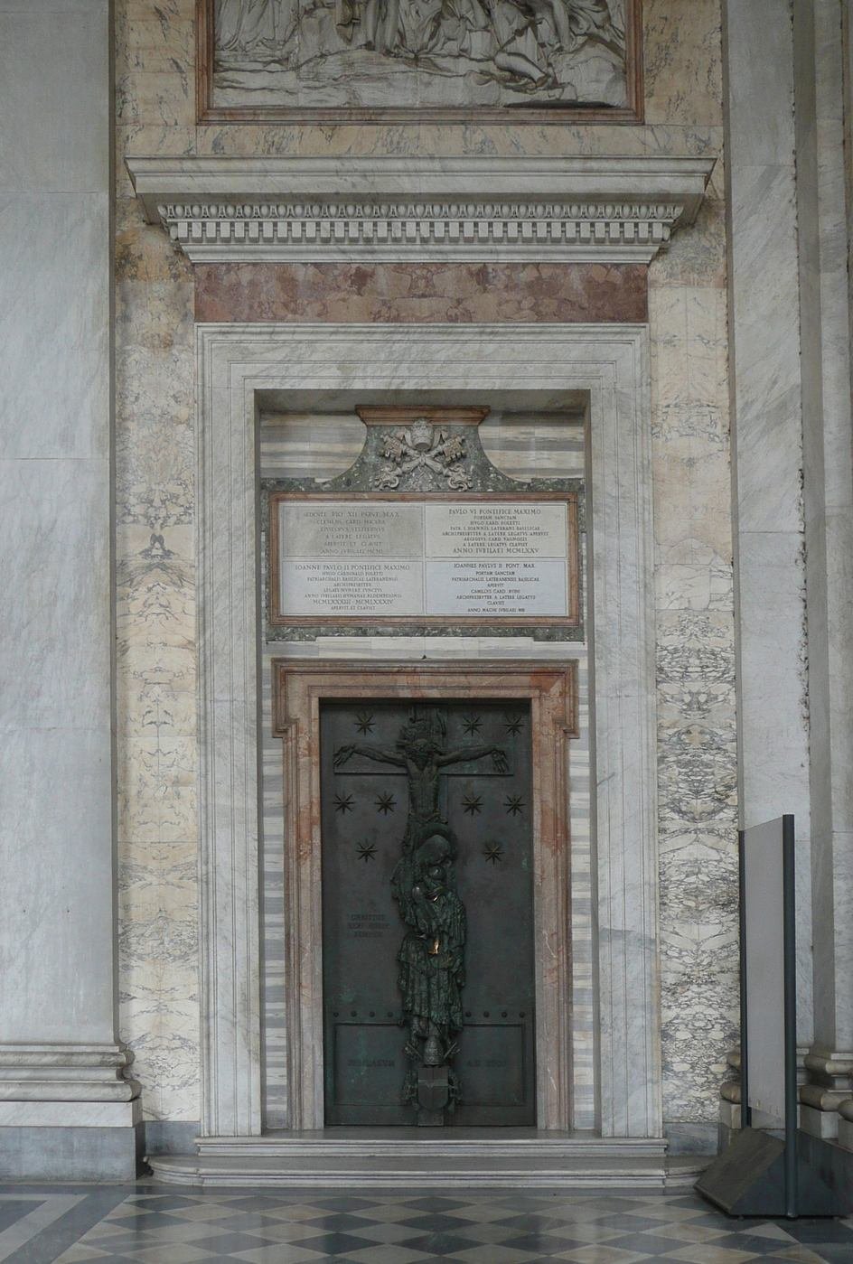 The bronze Holy Door of St John Lateran, closed