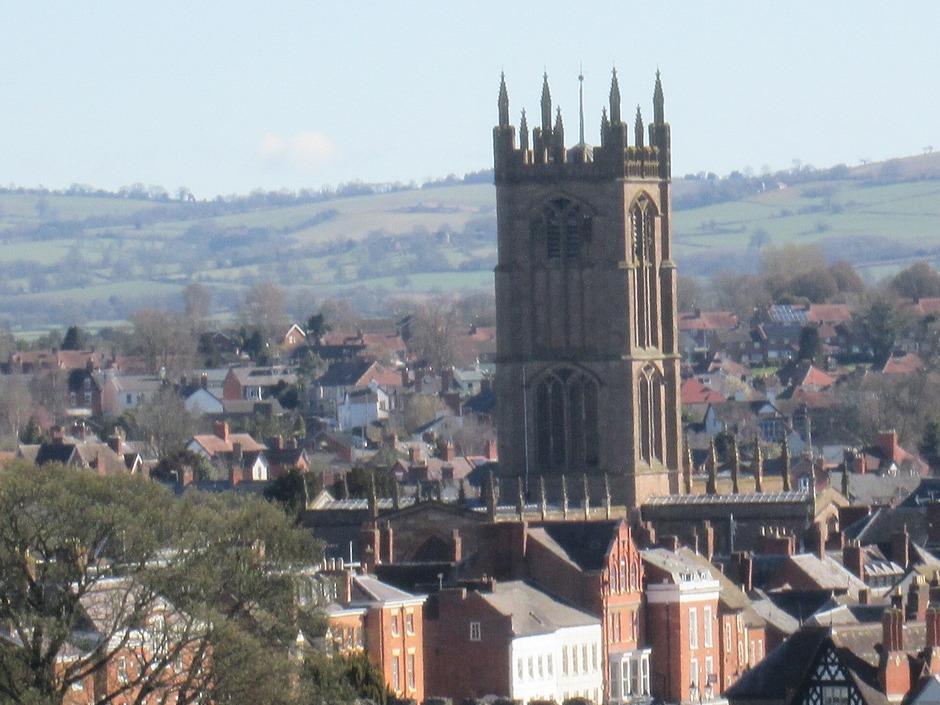 St Laurence's tower above Ludlow