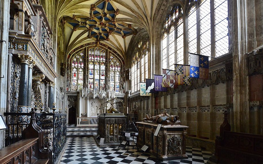 The Beauchamp Chapel at St Mary's, Warwick, with its gilded tombs, carved stalls and great east window