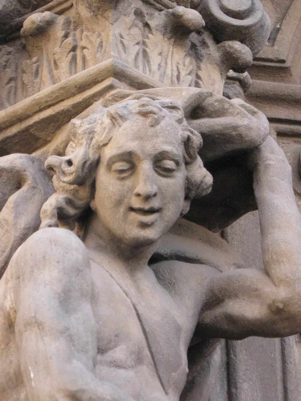 Sculpture by Antonin Braun on St Nicholas Church, Old Town