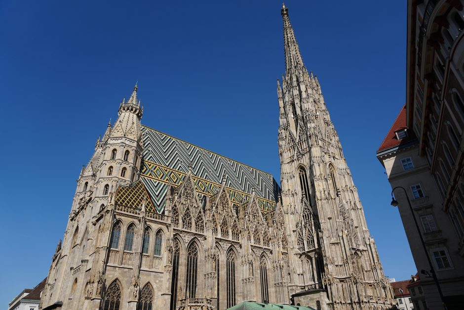 St Stephen's Cathedral in Vienna with its tiled roof and south tower