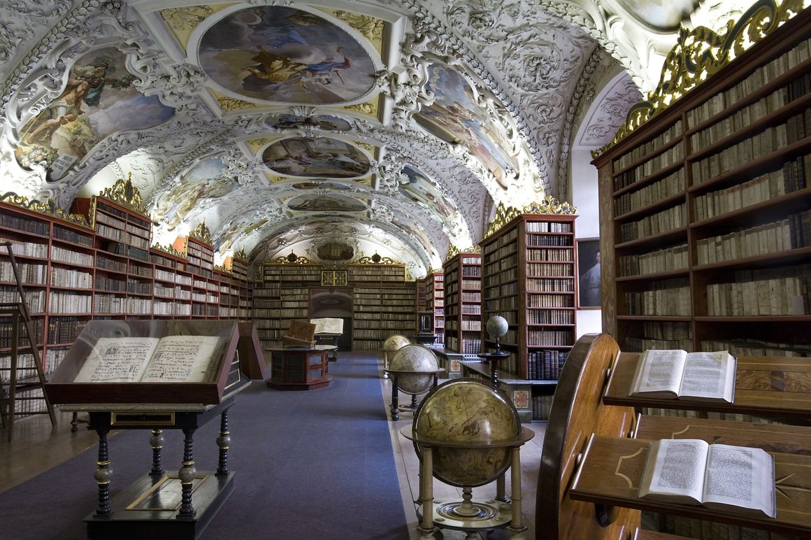 Globes in the Theological Hall at Strahov Monastery
