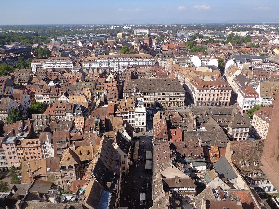 View over the roofs of Strasbourg from the platform of the cathedral
