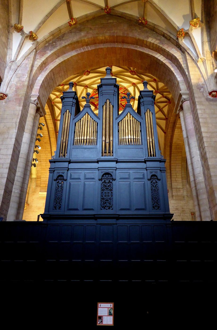 The seventeenth-century Milton Organ case at Tewkesbury Abbey