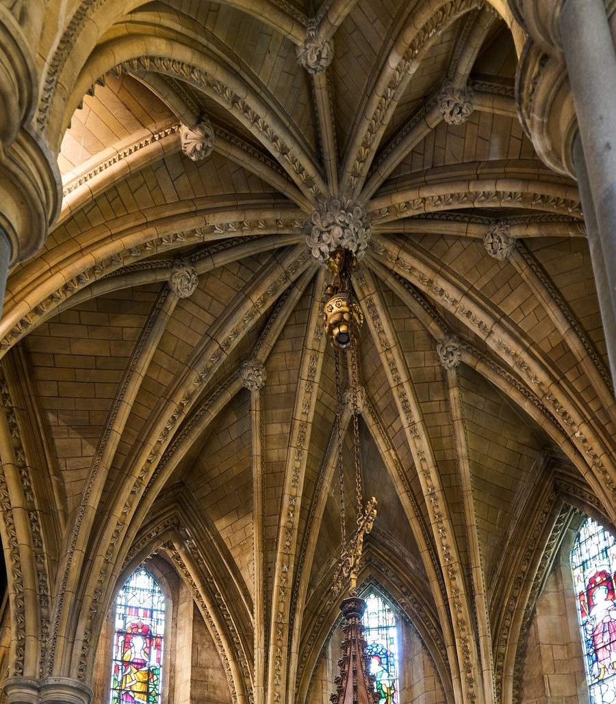 The rib vault of the baptistery at Truro Cathedral